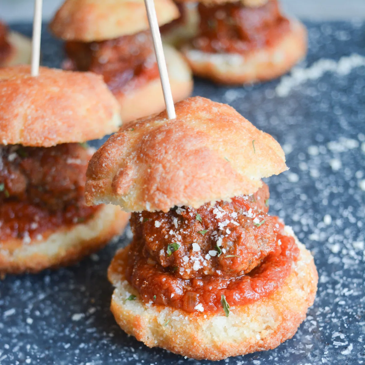 Keto Garlic Bread Meatball Sliders Square Recipe